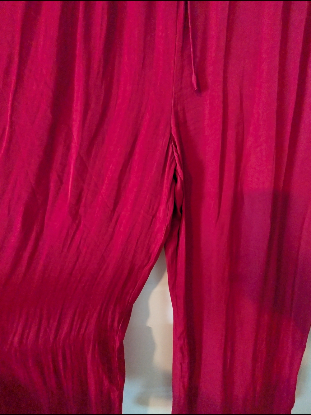 Women's Wide-Leg Drawstring Skirt - Raspberry Pink - Picture 5 of 6